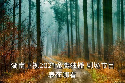 湖南衛視2021金鷹獨播 劇場(chǎng)節目表在哪看