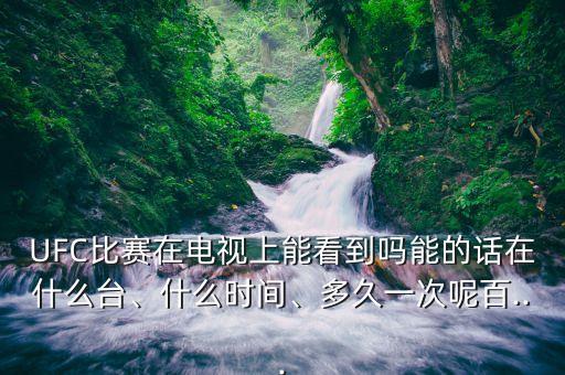 UFC比賽在電視上能看到嗎能的話在什么臺(tái)、什么時(shí)間、多久一次呢百...