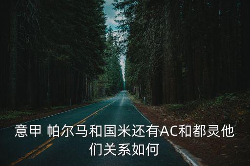 意甲 帕爾馬和國米還有AC和都靈他們關(guān)系如何