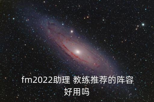  fm2022助理 教練推薦的陣容好用嗎