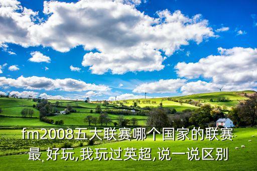 fm2008五大聯(lián)賽哪個(gè)國家的聯(lián)賽最 好玩,我玩過(guò)英超,說(shuō)一說(shuō)區別