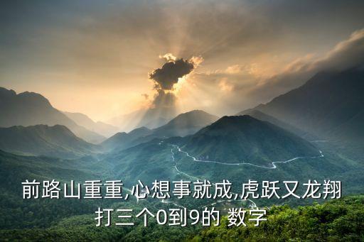 前路山重重,心想事就成,虎躍又龍翔打三個(gè)0到9的 數字