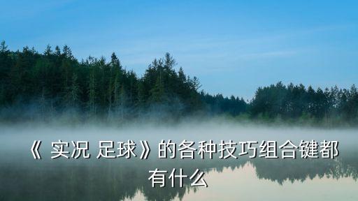 《 實況 足球》的各種技巧組合鍵都有什么