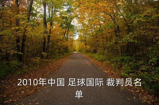 2010年中國 足球國際 裁判員名單