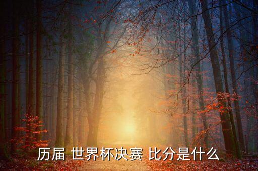 歷屆 世界杯決賽 比分是什么