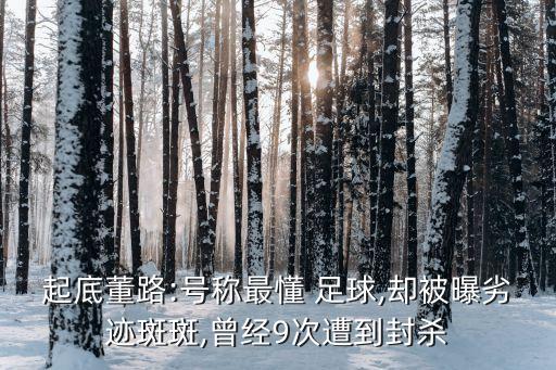 起底董路:號(hào)稱(chēng)最懂 足球,卻被曝劣跡斑斑,曾經(jīng)9次遭到封殺
