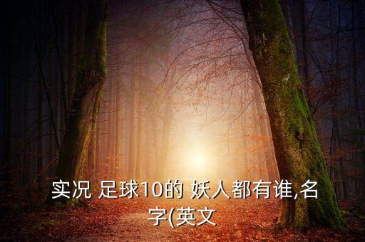  實(shí)況 足球10的 妖人都有誰,名字(英文