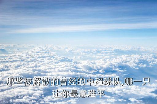 那些被解散的曾經(jīng)的中超球隊,哪一只讓你最意難平