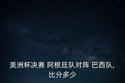 美洲杯決賽 阿根廷隊對陣 巴西隊,比分多少