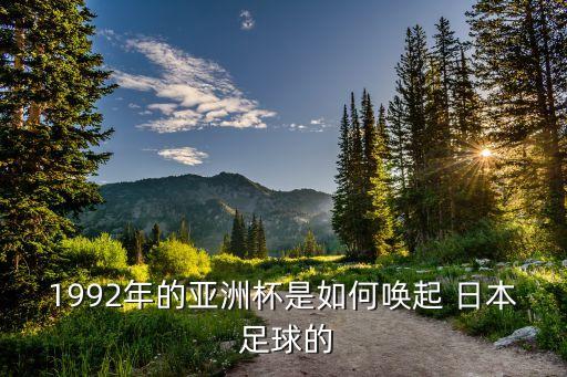 1992年的亞洲杯是如何喚起 日本 足球的