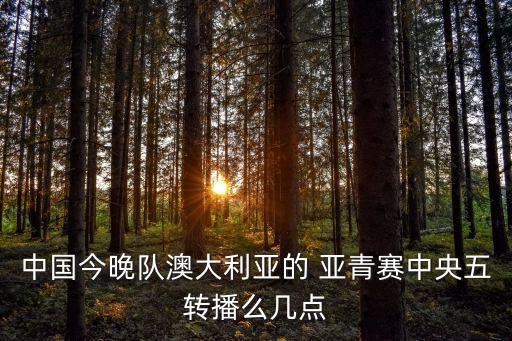 中國今晚隊澳大利亞的 亞青賽中央五轉(zhuǎn)播么幾點