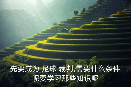 先要成為 足球 裁判,需要什么條件呢要學(xué)習(xí)那些知識呢