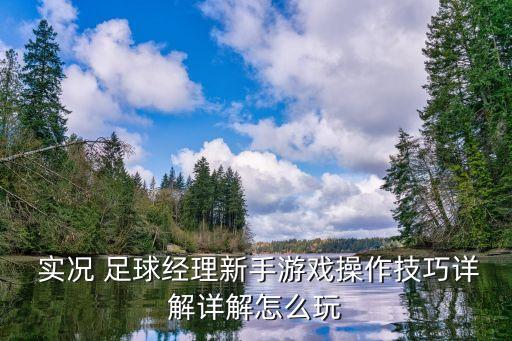  實況 足球經(jīng)理新手游戲操作技巧詳解詳解怎么玩