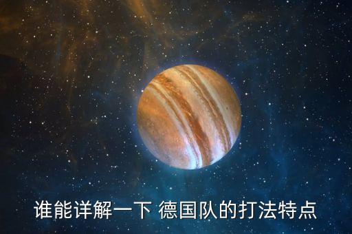 誰能詳解一下 德國隊的打法特點