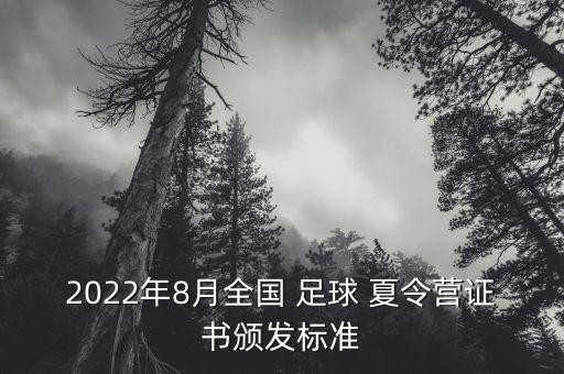 2022年8月全國 足球 夏令營證書頒發(fā)標準