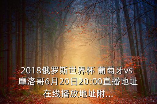 2018俄羅斯世界杯 葡萄牙vs 摩洛哥6月20日20:00直播地址在線(xiàn)播放地址附...