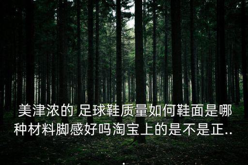  美津濃的 足球鞋質(zhì)量如何鞋面是哪種材料腳感好嗎淘寶上的是不是正...