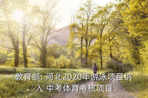 教育部: 河北2020年游泳項(xiàng)目納入 中考體育考核項(xiàng)目