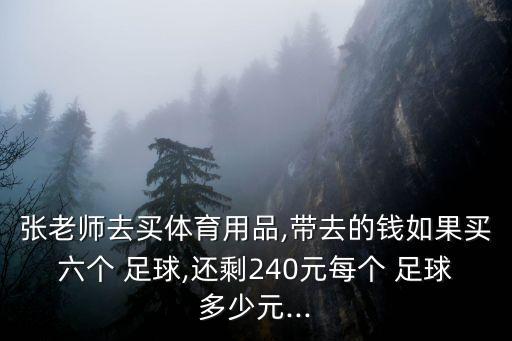 張老師去買體育用品,帶去的錢如果買六個(gè) 足球,還剩240元每個(gè) 足球多少元...