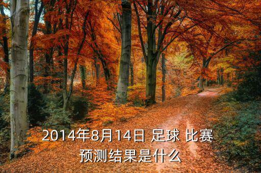 2014年8月14日 足球 比賽 預(yù)測(cè)結(jié)果是什么