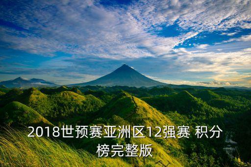 2018世預(yù)賽亞洲區(qū)12強(qiáng)賽 積分榜完整版
