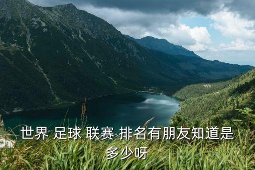 世界 足球 聯(lián)賽 排名有朋友知道是多少呀
