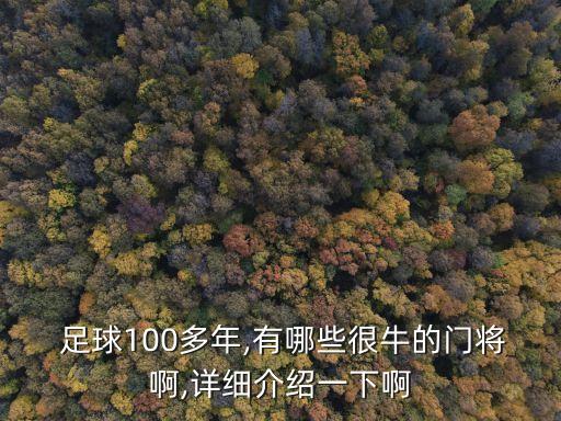  足球100多年,有哪些很牛的門將啊,詳細介紹一下啊