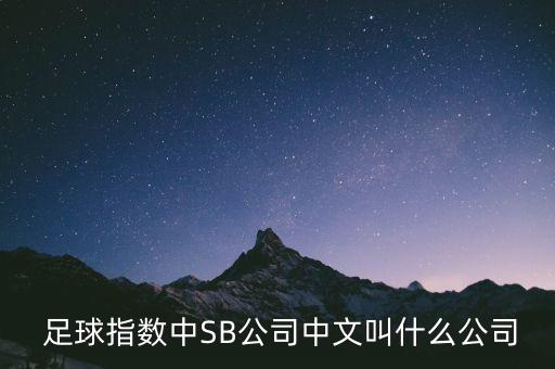  足球指數(shù)中SB公司中文叫什么公司