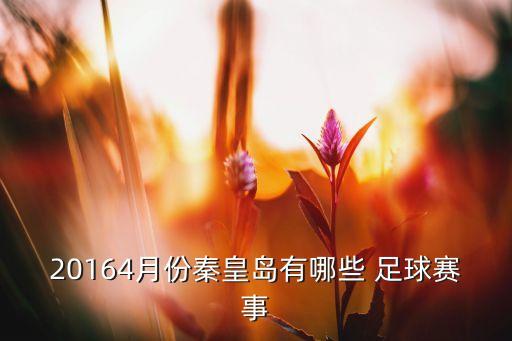 20164月份秦皇島有哪些 足球賽事