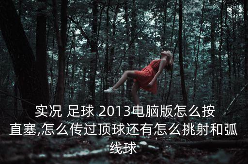  實(shí)況 足球 2013電腦版怎么按直塞,怎么傳過(guò)頂球還有怎么挑射和弧線(xiàn)球