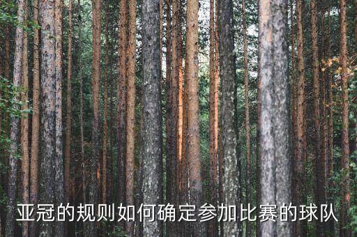 亞冠的規(guī)則如何確定參加比賽的球隊