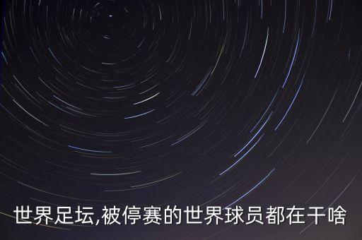 世界足壇,被停賽的世界球員都在干啥