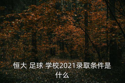 恒大 足球 學(xué)校2021錄取條件是什么