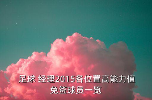 足球 經(jīng)理2015各位置高能力值免簽球員一覽