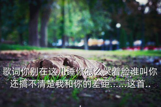 歌詞你別在這兒睡你怎么哭著臉誰叫你還搞不清楚我和你的差距……這首...