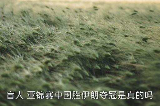 盲人 亞錦賽中國(guó)勝伊朗奪冠是真的嗎