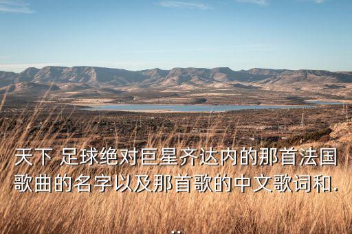 天下 足球絕對(duì)巨星齊達(dá)內(nèi)的那首法國(guó)歌曲的名字以及那首歌的中文歌詞和...
