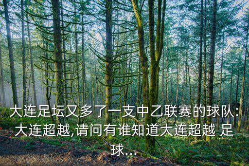 大連足壇又多了一支中乙聯(lián)賽的球隊:大連超越,請問有誰知道大連超越 足球...