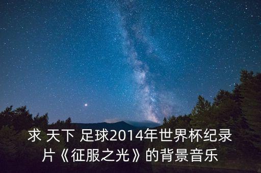 求 天下 足球2014年世界杯紀錄片《征服之光》的背景音樂(lè )