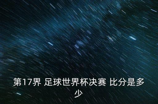 第17界 足球世界杯決賽 比分是多少
