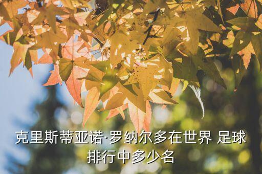 克里斯蒂亞諾·羅納爾多在世界 足球排行中多少名