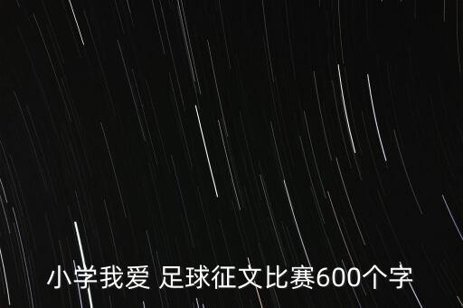 小學(xué)我愛 足球征文比賽600個字