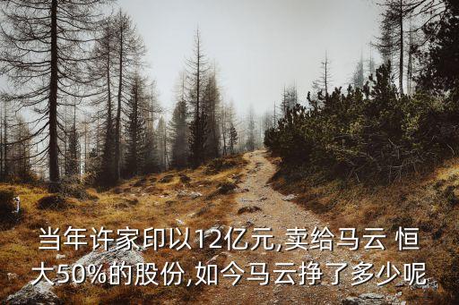 當(dāng)年許家印以12億元,賣給馬云 恒大50%的股份,如今馬云掙了多少呢