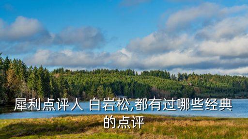 犀利點評人 白巖松,都有過哪些經(jīng)典的點評