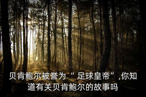 貝肯鮑爾被譽(yù)為“ 足球皇帝”,你知道有關(guān)貝肯鮑爾的故事嗎