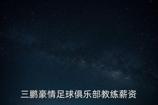 三鵬豪情足球俱樂部教練薪資