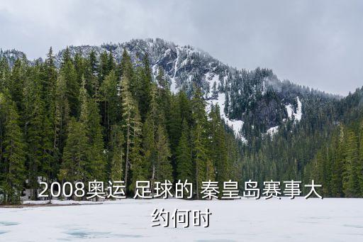 2008奧運(yùn) 足球的 秦皇島賽事大約何時(shí)