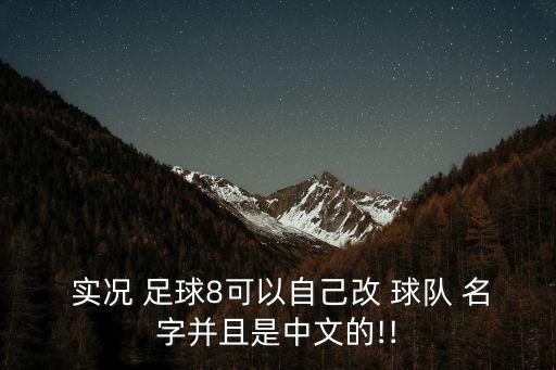  實況 足球8可以自己改 球隊 名字并且是中文的!!