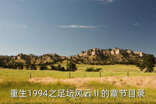 重生1994之足壇風(fēng)云Ⅱ的章節(jié)目錄