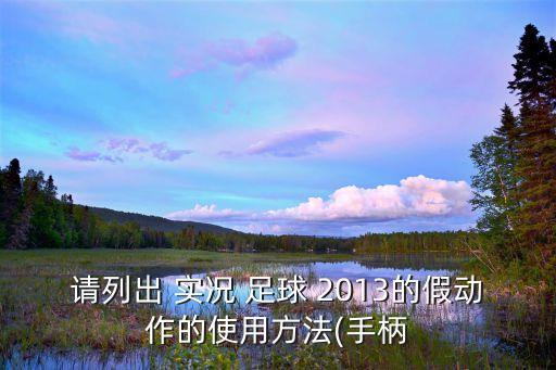 請(qǐng)列出 實(shí)況 足球 2013的假動(dòng)作的使用方法(手柄